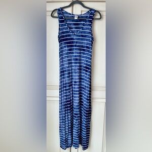 Cover Me Swim coverup S/M ( says L)  long maxi blue/white tie-dye. Made Canada